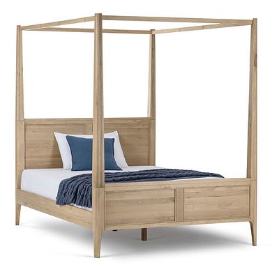 Newton Light Natural Solid Oak Double Four Poster Bed