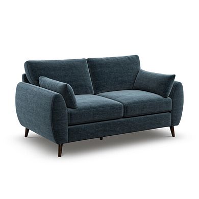 Nova 2 Seater Sofa in Canna Steel Blue Fabric