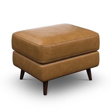 Nova Footstool in Brown Leather