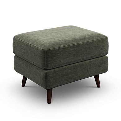 Nova Footstool in Canna Dark Green Fabric