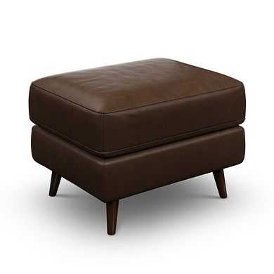 Nova Footstool in Dark Brown Leather