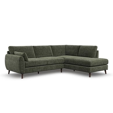Nova Left Hand Corner Chaise Sofa in Arlan Mossy Fabric