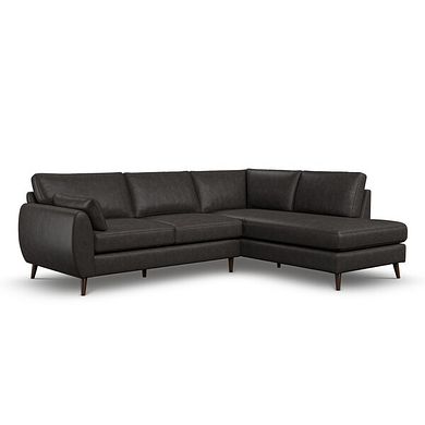 Nova Left Hand Corner Chaise Sofa in Ash Leather