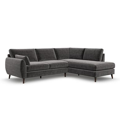 Nova Left Hand Corner Chaise Sofa in Canna Dark Grey Fabric