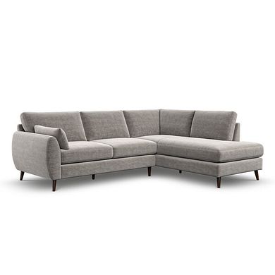 Nova Left Hand Corner Chaise Sofa in Canna Grey Fabric