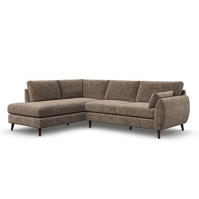 Nova Right Hand Corner Chaise Sofa in Arlan Smokestone Fabric