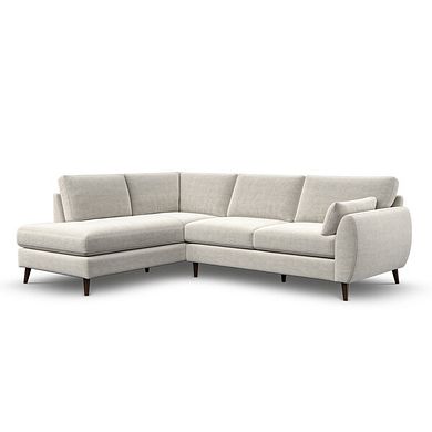 Nova Right Hand Corner Chaise Sofa in Canna Light Grey Fabric