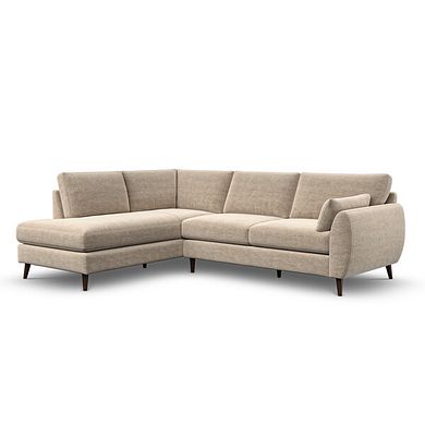 Nova Right Hand Corner Chaise Sofa in Canna Sand Fabric