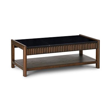 Oliver Dark Solid Oak and Black Marble Coffee Table