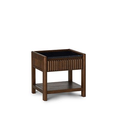 Oliver Dark Solid Oak and Black Marble Side Table