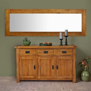 Original Rustic Solid Oak 1800mm x 600mm Wall Mirror