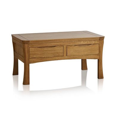 Orrick Rustic Solid Oak 4 Drawer Storage Coffee Table