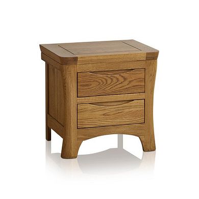 Orrick Rustic Solid Oak 2 Drawer Bedside Table
