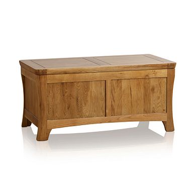 Orrick Rustic Solid Oak Blanket Box