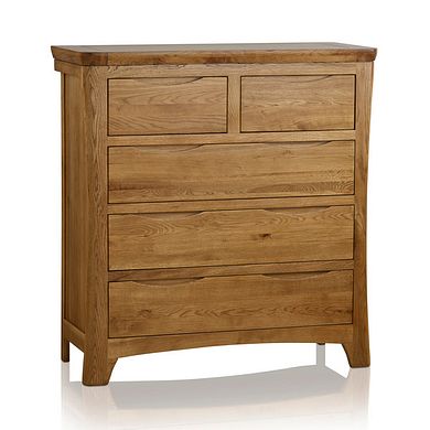 Orrick Rustic Solid Oak 3+2 Drawer Chest