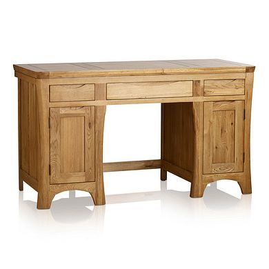 Orrick Rustic Solid Oak Computer Desk