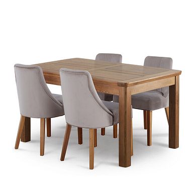 Orrick Extending Dining Table + 4 Marlene Chair in Grey Velvet