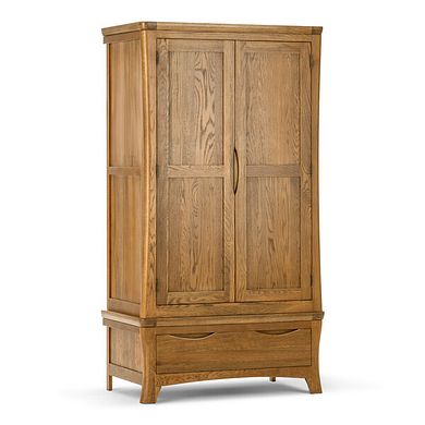Orrick Rustic Solid Oak Double Wardrobe