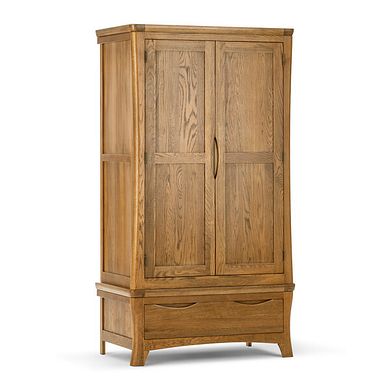 Orrick Rustic Solid Oak Double Wardrobe