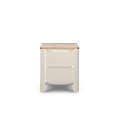 Otto Smoked Oak Finish and Cashmere Painted 2 Drawer Bedside Table