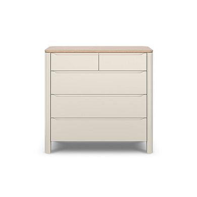 Otto Smoked Oak Finish and Cashmere Painted 5 Drawer Chest
