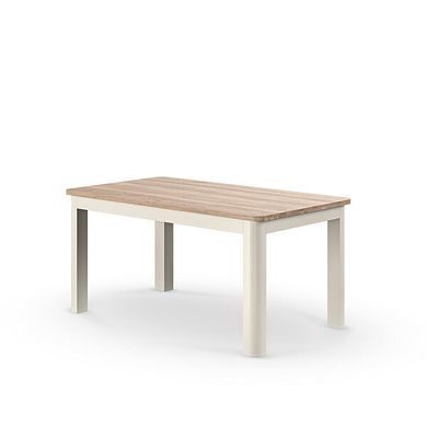 Otto Smoked Oak Finish and Cashmere Painted Extendable Dining Table 160-210cm