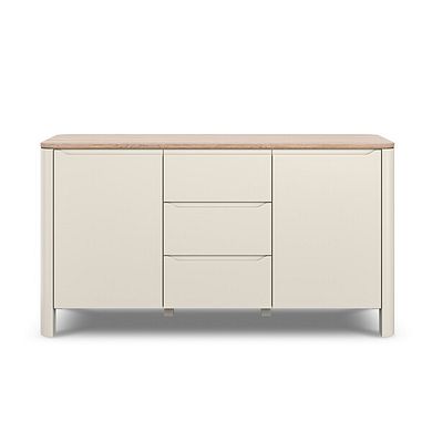 Otto Smoked Oak Finish and Cashmere Painted Large Sideboard