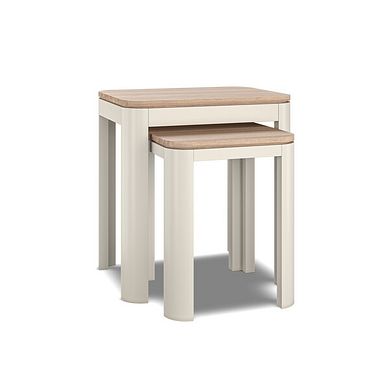 Otto Smoked Oak Finish and Cashmere Painted Nest of Tables