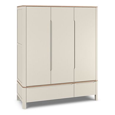 Otto Smoked Oak Finish and Cashmere Painted Triple Wardrobe