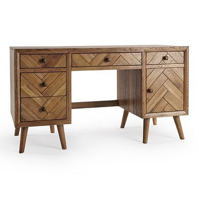 Parquet Brushed and Glazed Oak Computer Desk