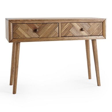 Parquet Brushed and Glazed Oak Console Table