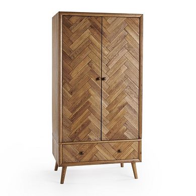 Parquet Brushed and Glazed Oak Double Wardrobe