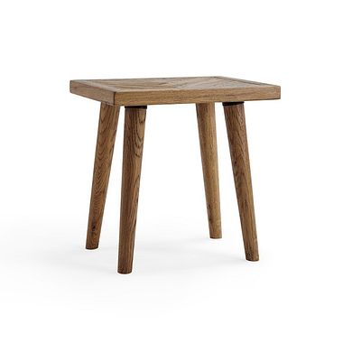Parquet Brushed and Glazed Oak Dressing Stool
