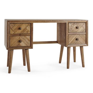 Parquet Brushed and Glazed Oak Dressing Table