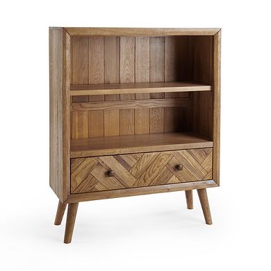 Parquet Brushed and Glazed Oak Small Bookcase