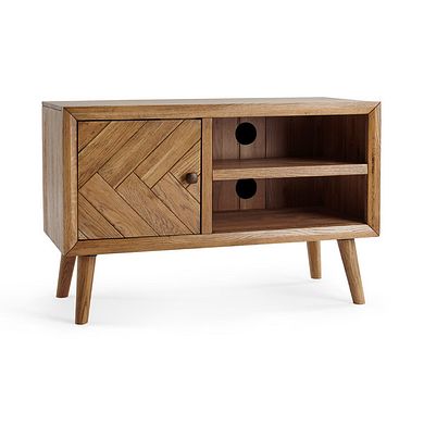 Parquet Brushed and Glazed Oak Small TV Unit