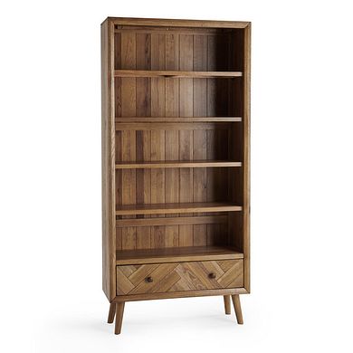 Parquet Brushed and Glazed Oak Tall Bookcase