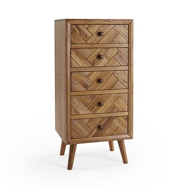 Parquet Brushed and Glazed Oak Tallboy