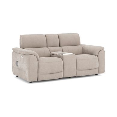Phoenix 2 Seater Power Recliner Console Sofa with Smart Screen and Speakers in  Manhattan Cotton Fabric