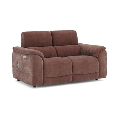 Phoenix 2 Seater Power Recliner Sofa with Adjustable Power Headrests and Speakers in  Manhattan Burnt Sienna Fabric