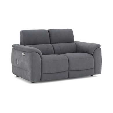 Phoenix 2 Seater Power Recliner Sofa with Adjustable Power Headrests and Speakers in  Manhattan Charcoal Fabric