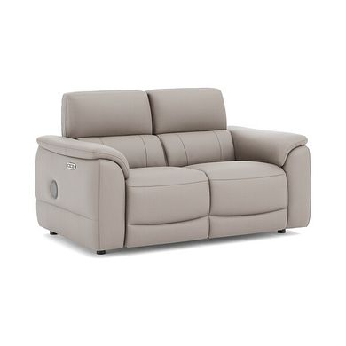 Phoenix 2 Seater Power Recliner Sofa with Adjustable Power Headrests and Speakers in  Oyster Leather