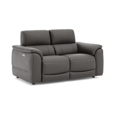 Phoenix 2 Seater Power Recliner Sofa with Adjustable Power Headrests in  Storm Leather