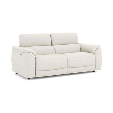 Phoenix 3 Seater Power Recliner Sofa in  Bone China Leather