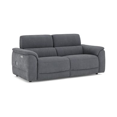 Phoenix 3 Seater Power Recliner Sofa with Adjustable Power Headrests and Speakers in  Manhattan Charcoal Fabric