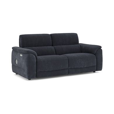 Phoenix 3 Seater Power Recliner Sofa with Adjustable Power Headrests and Speakers in  Manhattan Indigo Fabric