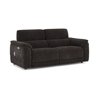Phoenix 3 Seater Power Recliner Sofa with Adjustable Power Headrests and Speakers in  Manhattan Mushroom Fabric