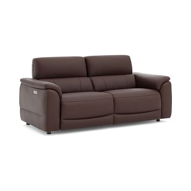 Phoenix 3 Seater Power Recliner Sofa with Adjustable Power Headrests in  Chestnut Leather