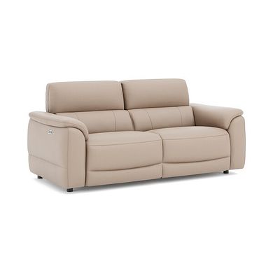 Phoenix 3 Seater Power Recliner Sofa with Adjustable Power Headrests in  Mushroom Leather