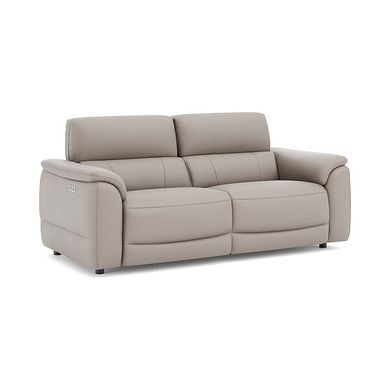 Phoenix 3 Seater Power Recliner Sofa with Adjustable Power Headrests in  Oyster Leather